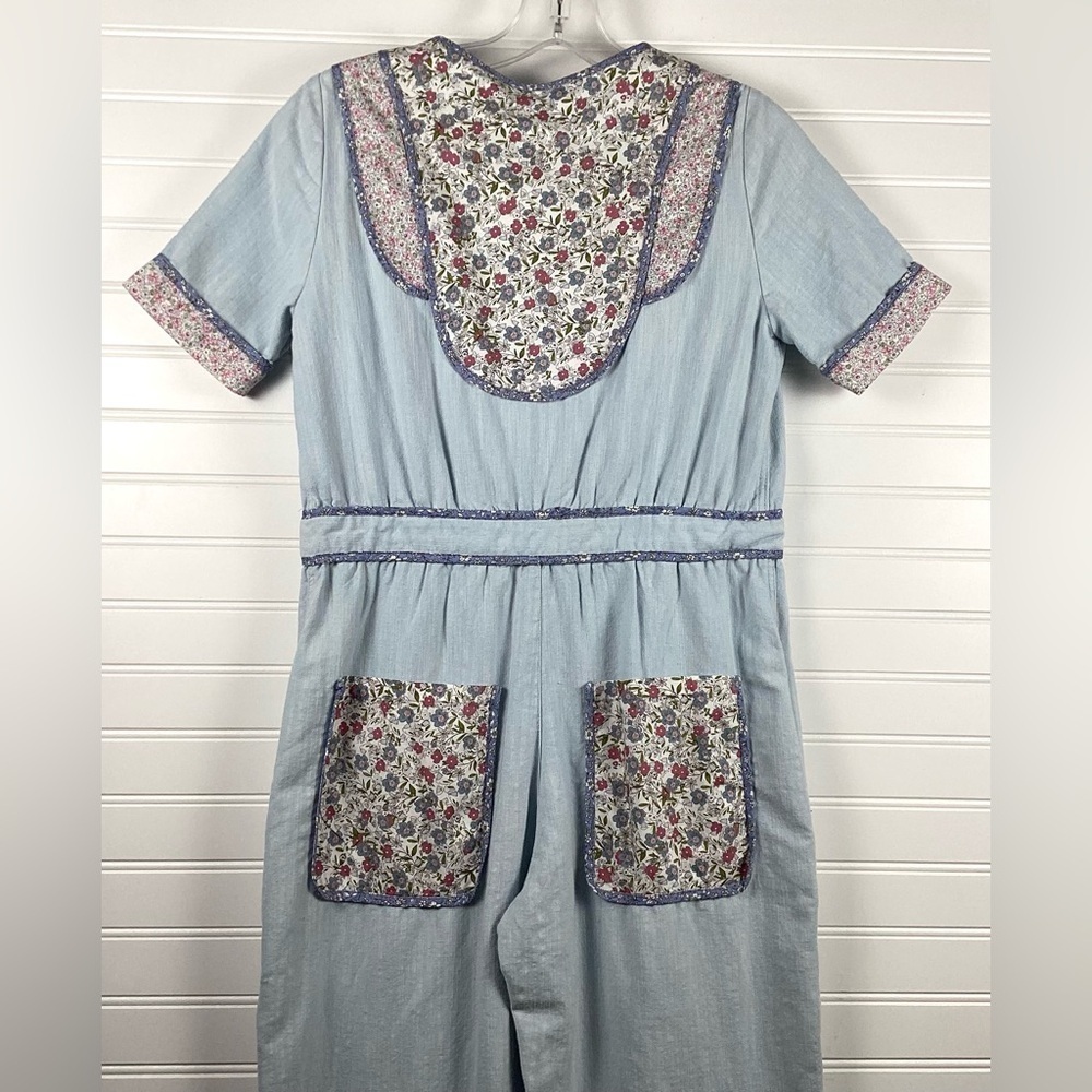 Zara NWT Girls YOKE DETAIL Floral PATCHWORK Jumpsuit Size S(13-14years old) - Picture 7 of 9